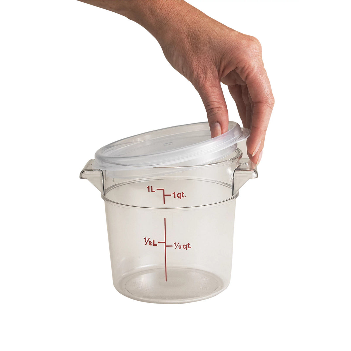 Cambro RFS1SCPP190 Translucent Seal Cover for Camwear Rounds, 1 QT Seal Lid - Translucent