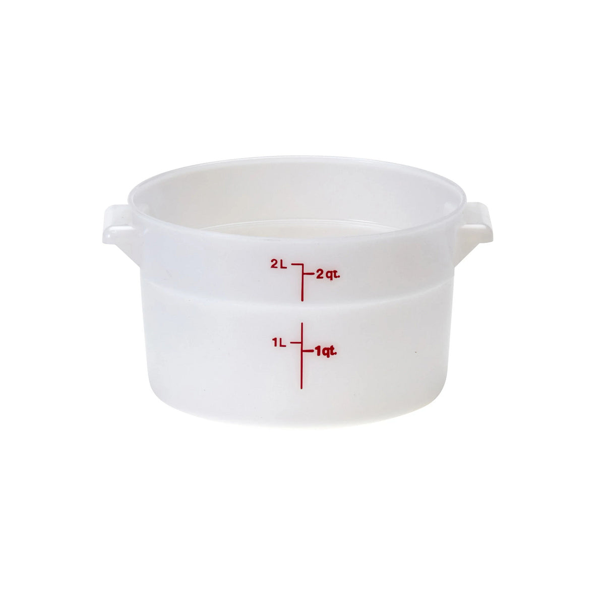 Cambro RFS2148 Poly CamRound Food Storage Container, 2 qt., White - White