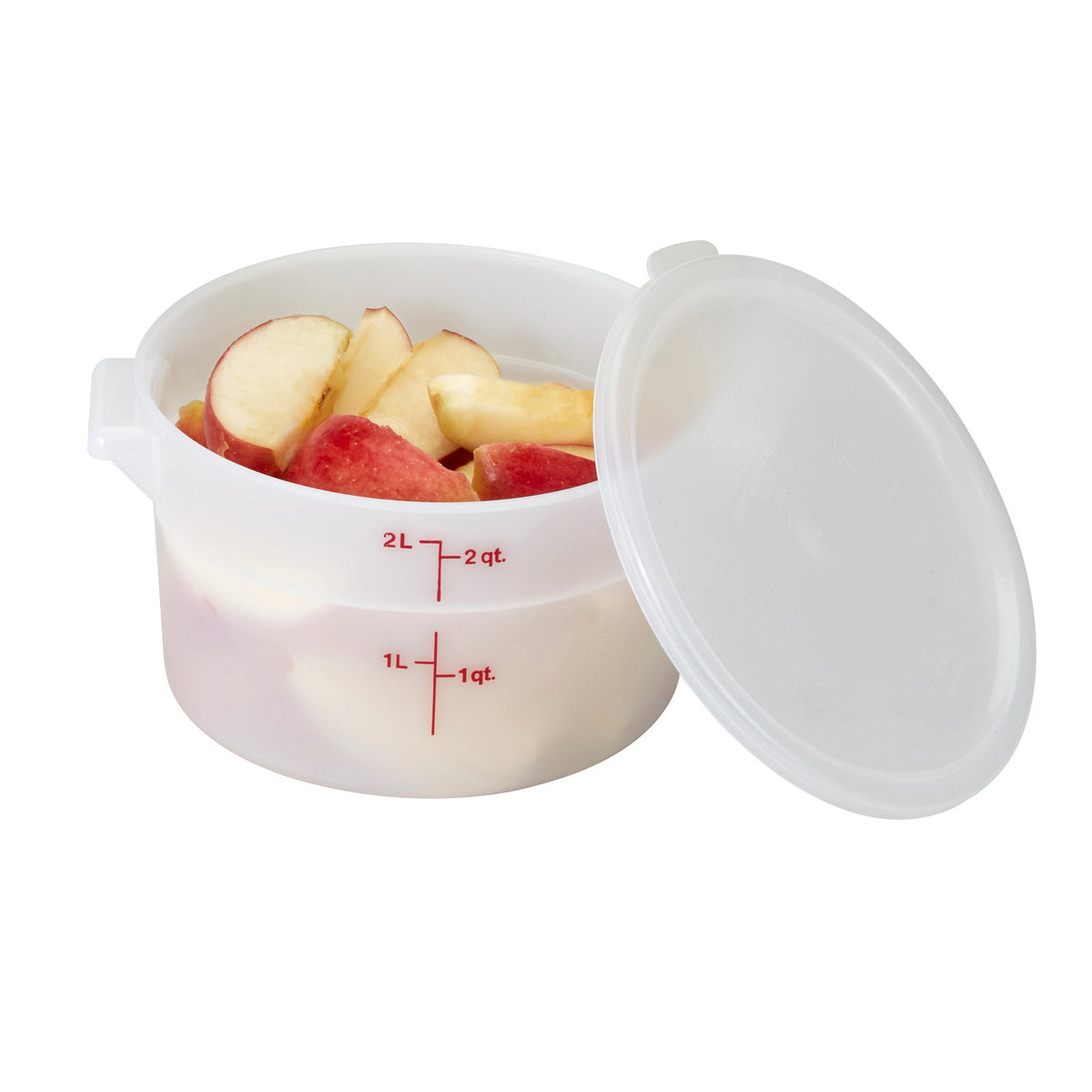 Cambro RFS2148 Poly CamRound Food Storage Container, 2 qt., White - White