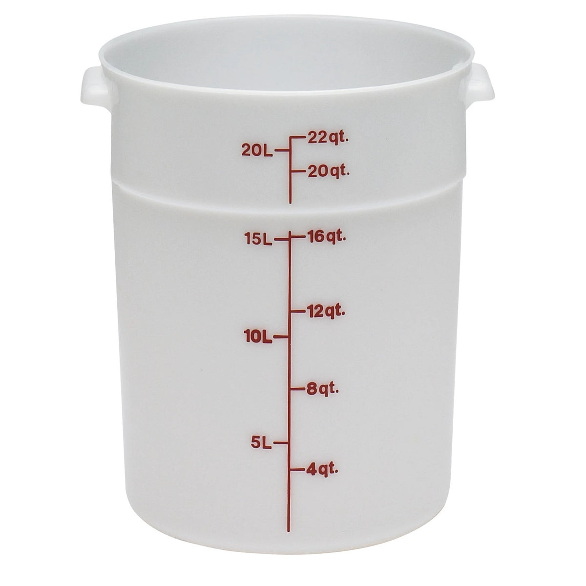 Cambro RFS22148 Poly CamRound Food Storage Container, 22 qt., White - White