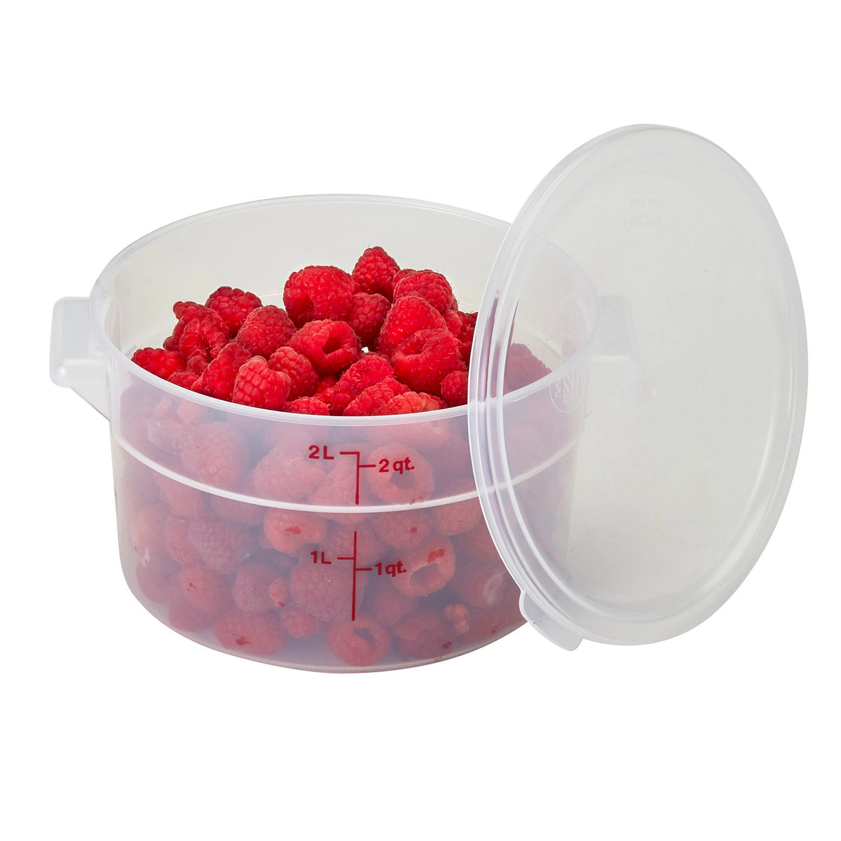 Cambro RFS2PP190 Translucent CamRound Food Storage Container, 2 qt. - Translucent