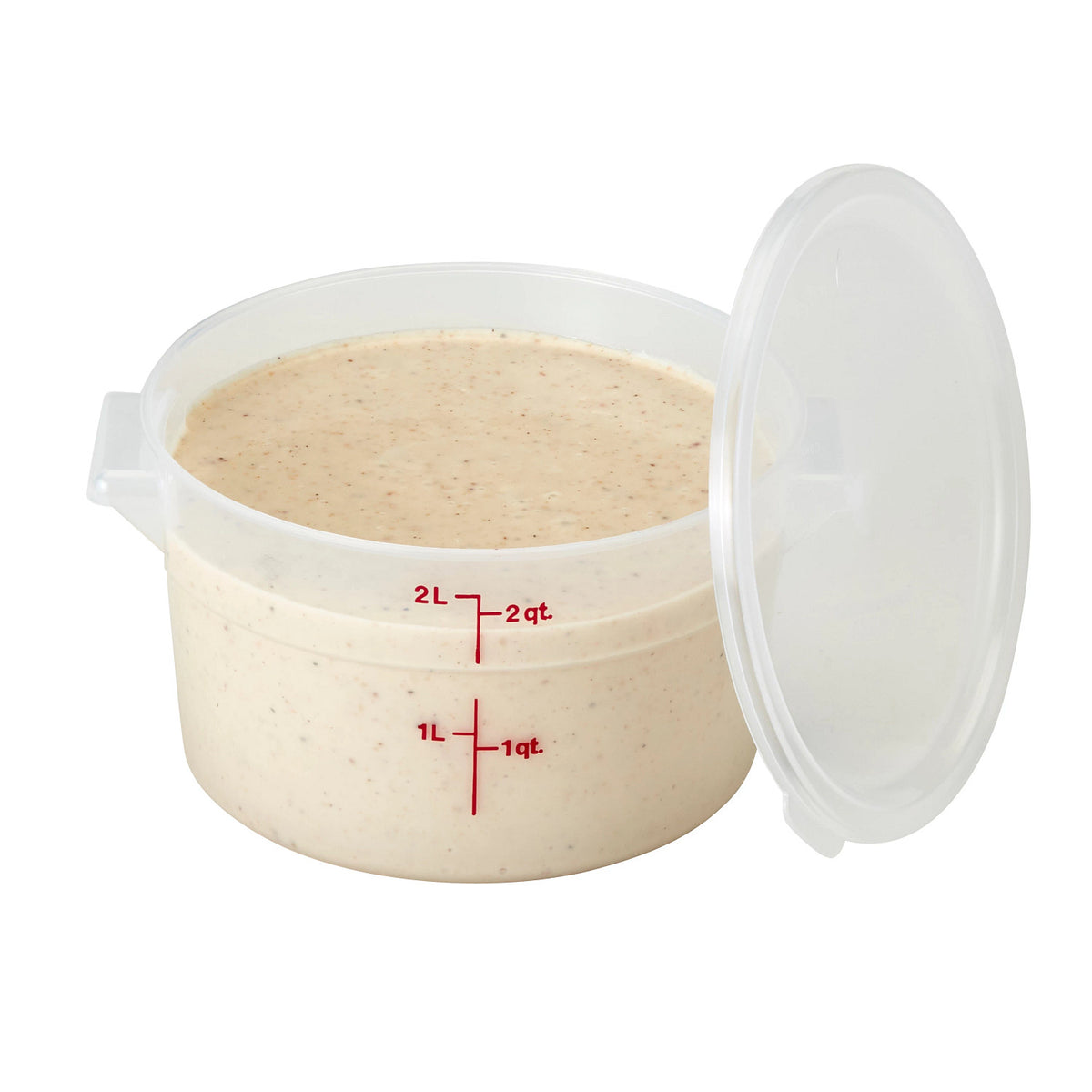 Cambro RFS2PP190 Translucent CamRound Food Storage Container, 2 qt. - Translucent