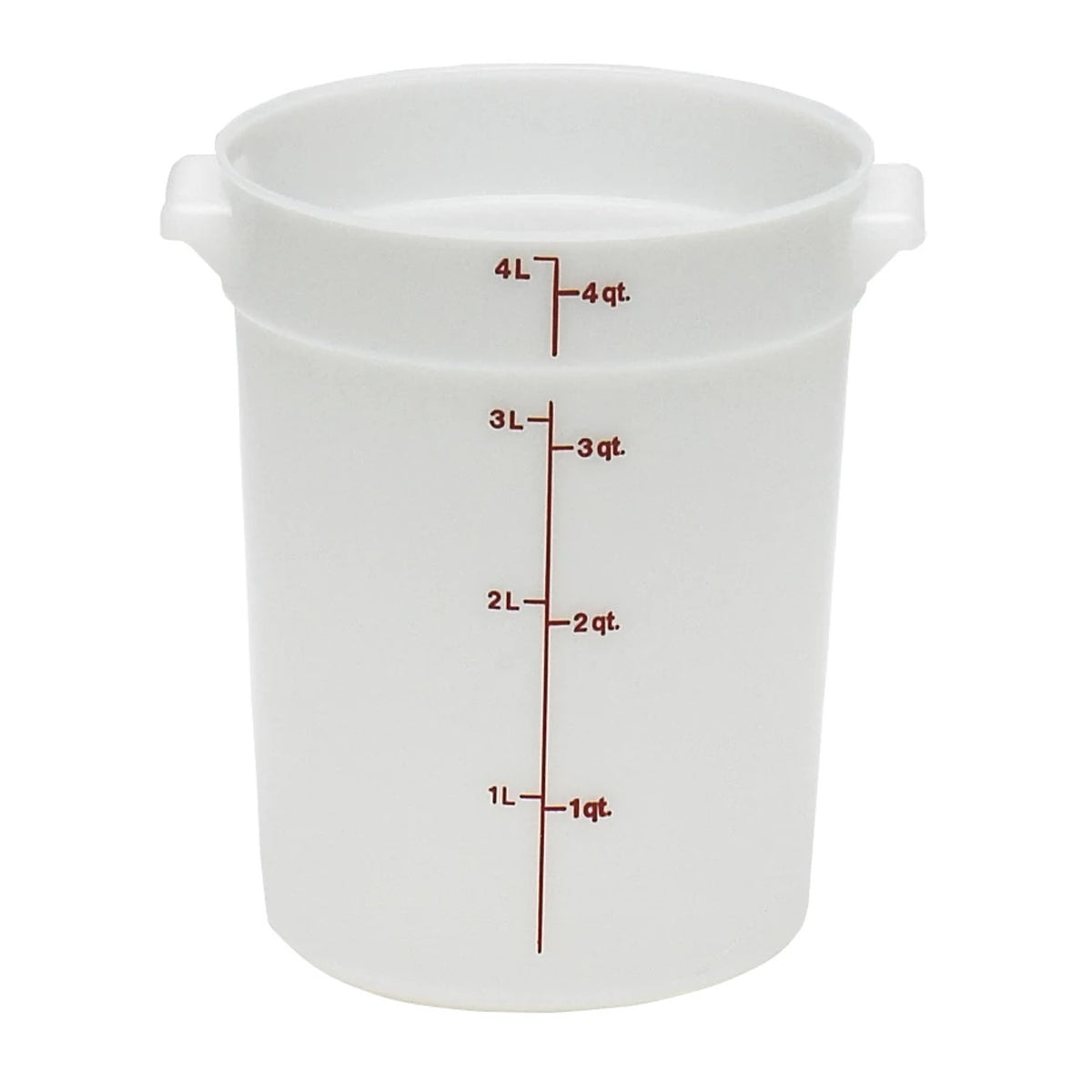 Cambro RFS4148 Poly CamRound Food Storage Container, 4 qt., White - White