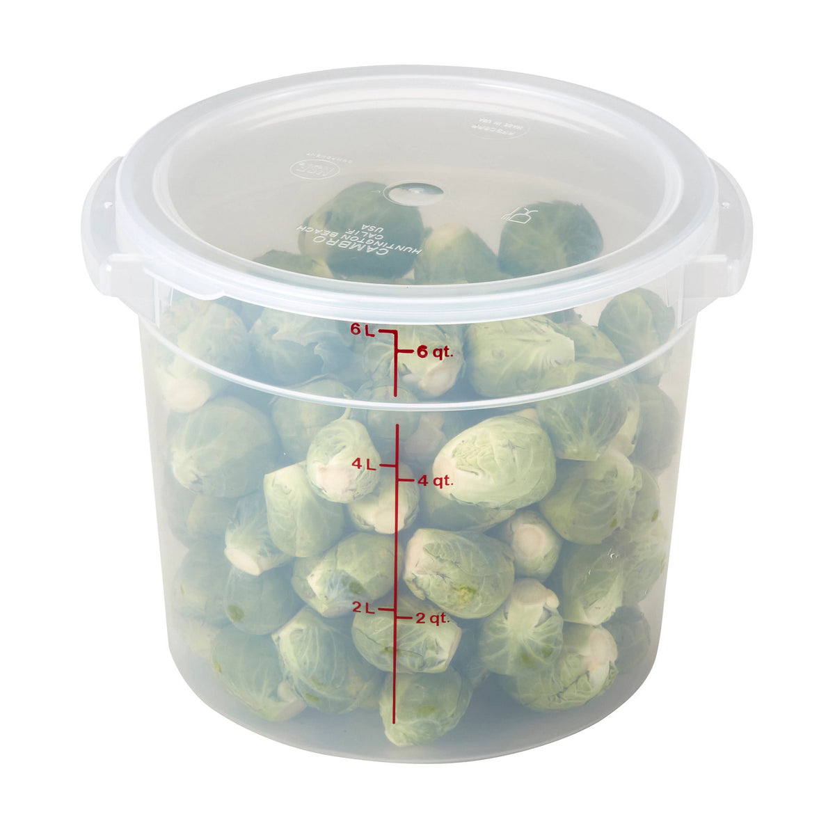 Cambro RFS6PP190 Translucent CamRound Food Storage Container, 6 qt. - Translucent