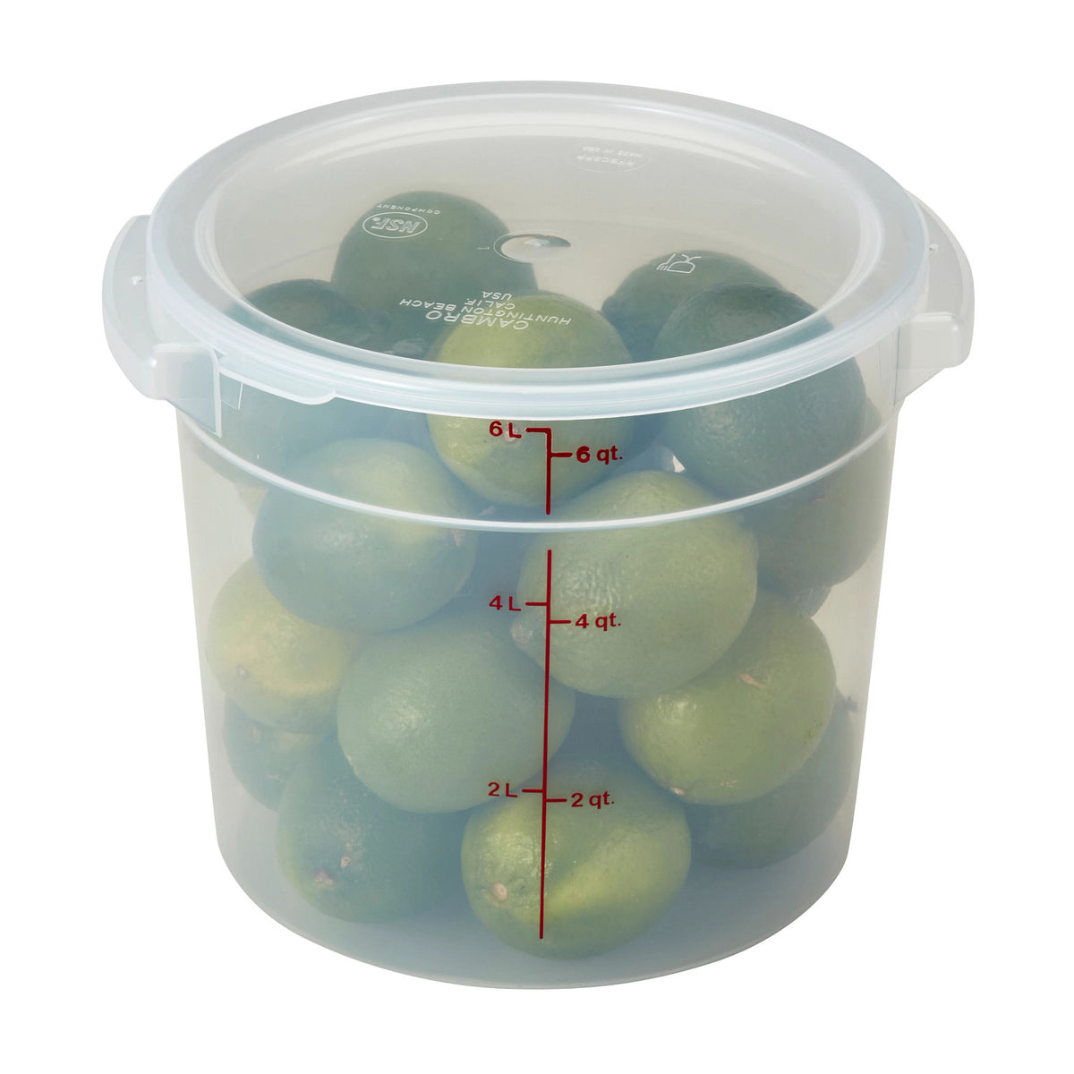 Cambro RFS6PP190 Translucent CamRound Food Storage Container, 6 qt. - Translucent