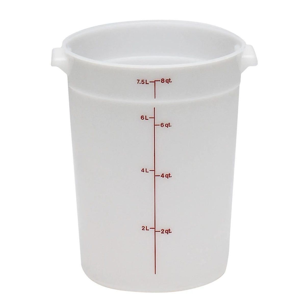 Cambro RFS8148 Poly CamRound Food Storage Container, 8 qt., White - White