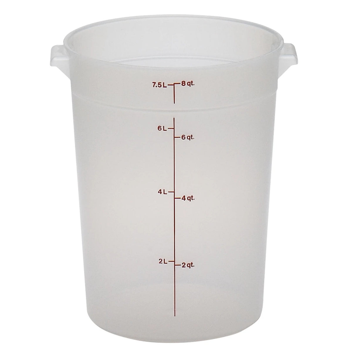 Cambro RFS8PP190 Translucent CamRound Food Storage Container, 8 qt. - Translucent