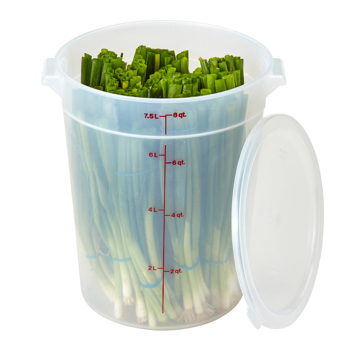 Cambro RFS8PP190 Translucent CamRound Food Storage Container, 8 qt. - Translucent