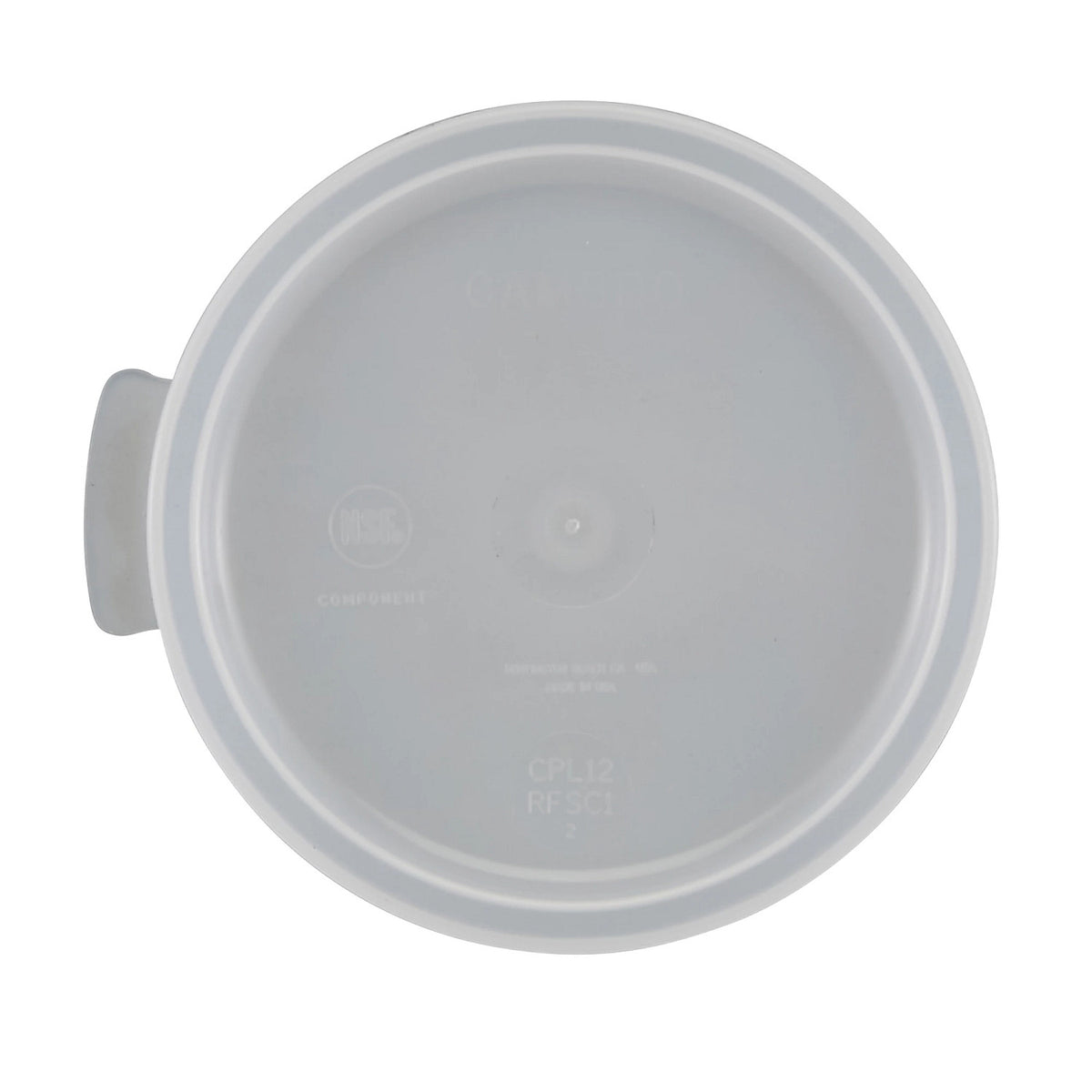 Cambro RFSC1148 Snap-On Round Poly Cover, Fits 1 qt. Poly Round, White - White