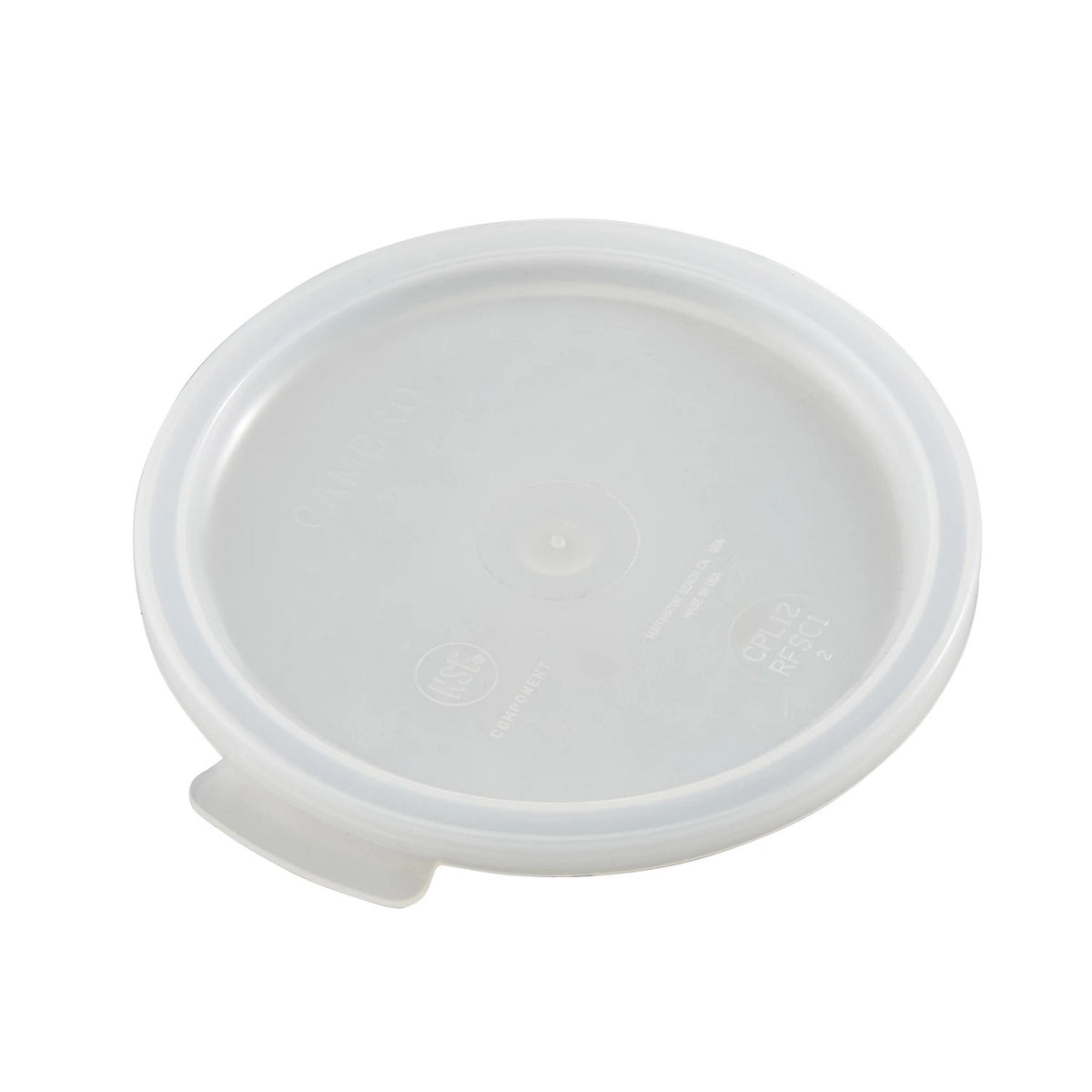 Cambro RFSC1148 Snap-On Round Poly Cover, Fits 1 qt. Poly Round, White - White