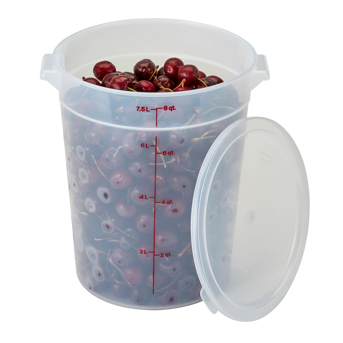 Cambro RFSC6PP190 Translucent Round Cover for 6 qt, 8 qt. Translucent Round Containers - Translucent