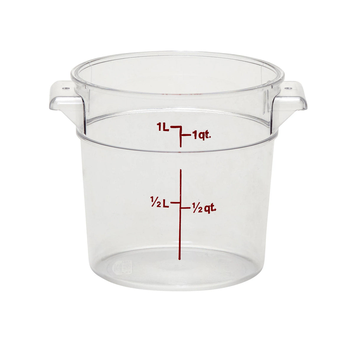 Cambro RFSCW1135 Camwear CamRound Food Storage Container, 1 qt., Clear - Clear