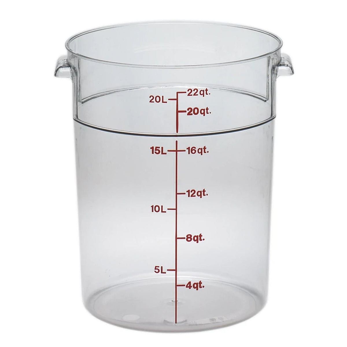 Cambro RFSCW22135 Camwear CamRound Food Storage Container, 22 qt., Clear - Clear