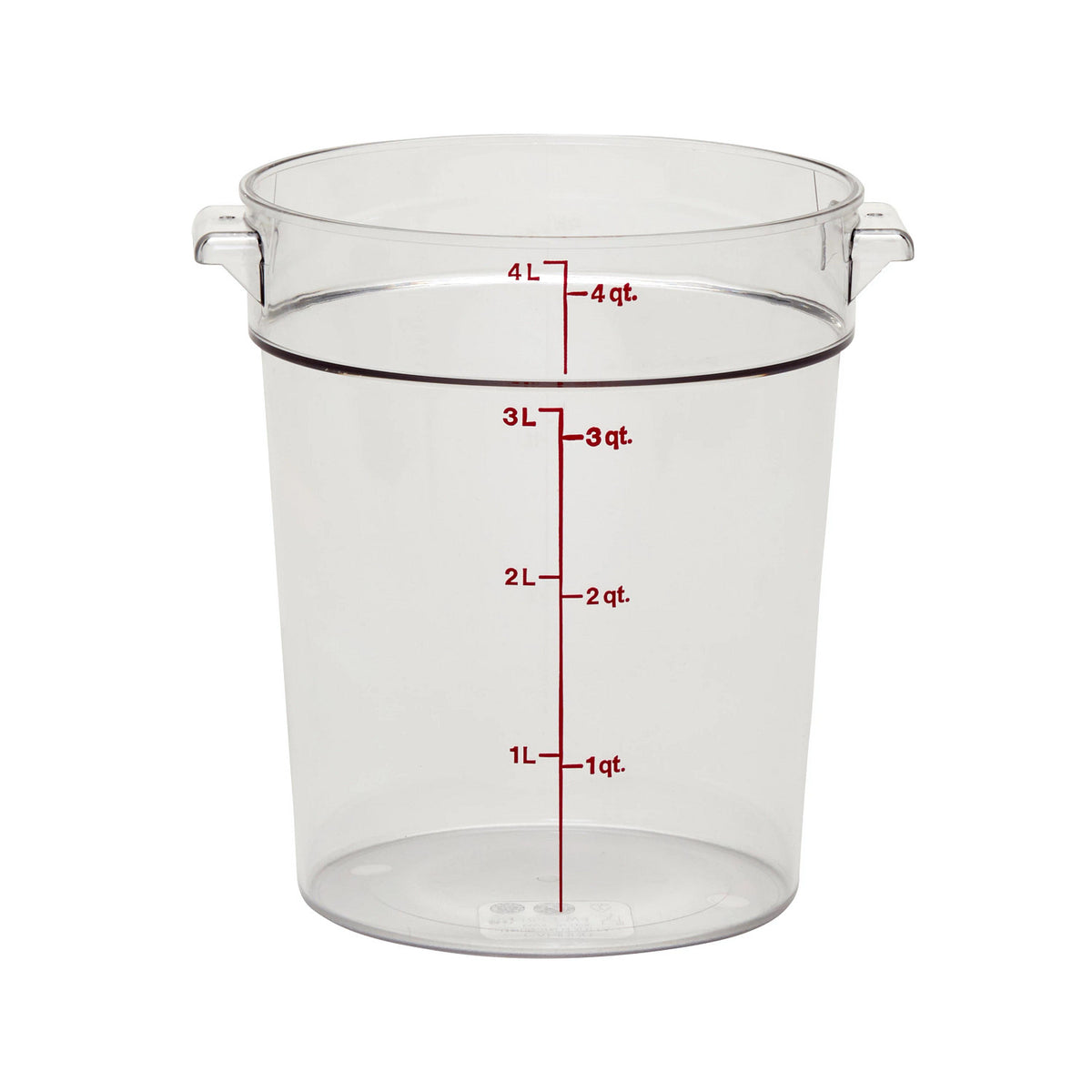 Cambro RFSCW4135 Camwear CamRound Food Storage Container, 4 qt., Clear - Clear