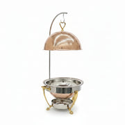 Rose gold Silver Chafing Dish with Brass Handles Product Image