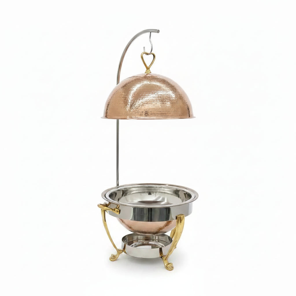 Rose gold Silver Chafing Dish with Brass Handles Product Image