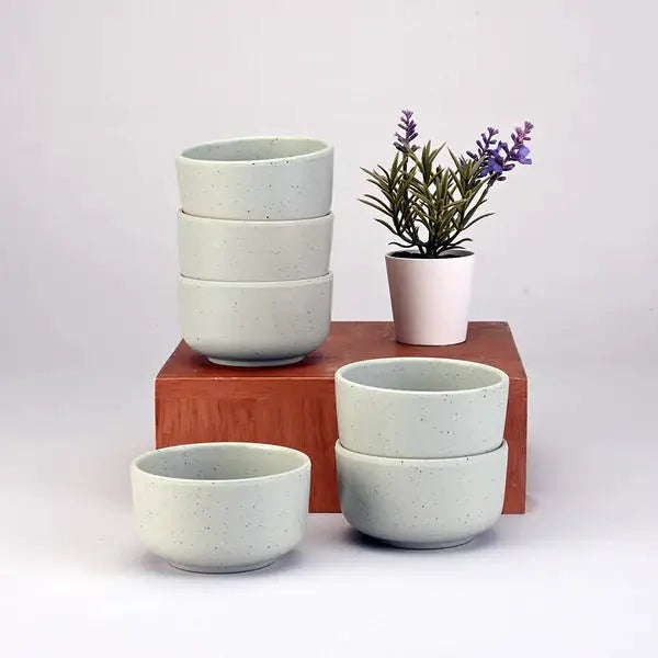 Melamine Serving Bowls 4 inch, 12 Oz Green Dots, Pack of 12