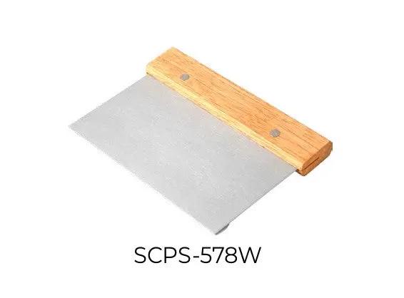 CAC China SCPS-578W Dough Scraper SS W/ Wooden Hdl 5-7/8"x3" Case Pack of 12/72 by CAC China (cac-china-scps-578w-dough-scraper-ss-w-wooden-hdl-5-7-8x3-case-pack-of-12-72)