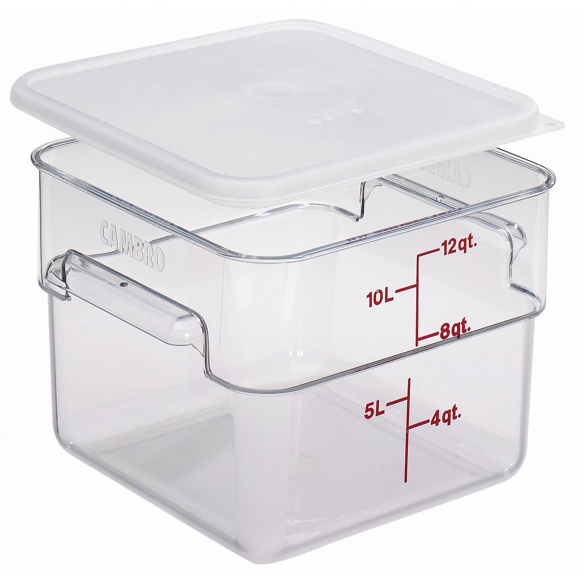 Cambro SFC12SCPP190 Camwear Seal Cover for 12QT, 18QT, 22QT Square CamSquares, Translucent - Translucent