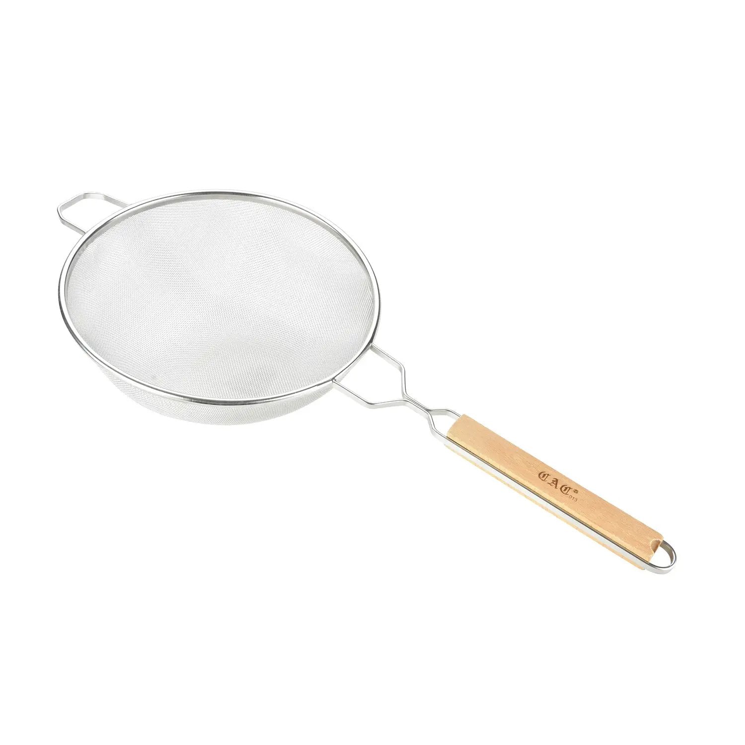 CAC China SSTR-10S Strainer Mesh SS Single W/ Wood Hdl 10-1/4"Dia Case Pack of 12/48 by CAC China (cac-china-sstr-10s-strainer-mesh-ss-single-w-wood-hdl-10-1-4dia-case-pack-of-12-48)