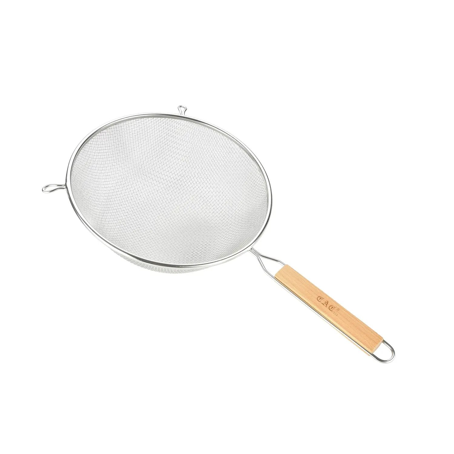 CAC China SSTR-11D Strainer Mesh SS Double W/ Wood Hdl 11"Dia Case Pack of 12/24 by CAC China (cac-china-sstr-11d-strainer-mesh-ss-double-w-wood-hdl-11dia-case-pack-of-12-24)