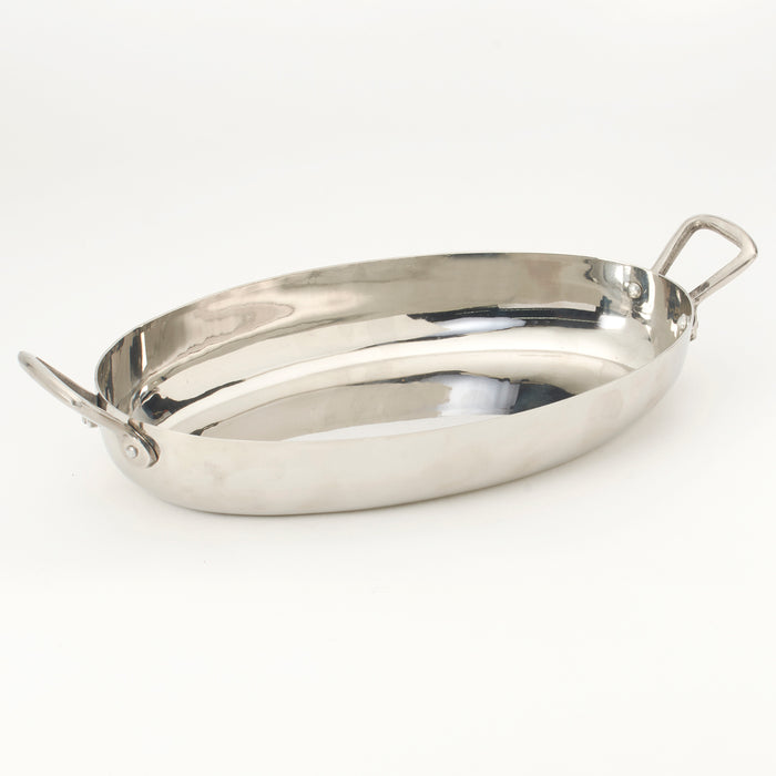 Stainless Steel Oval Au Gratin Serving Dish - 32 Oz
