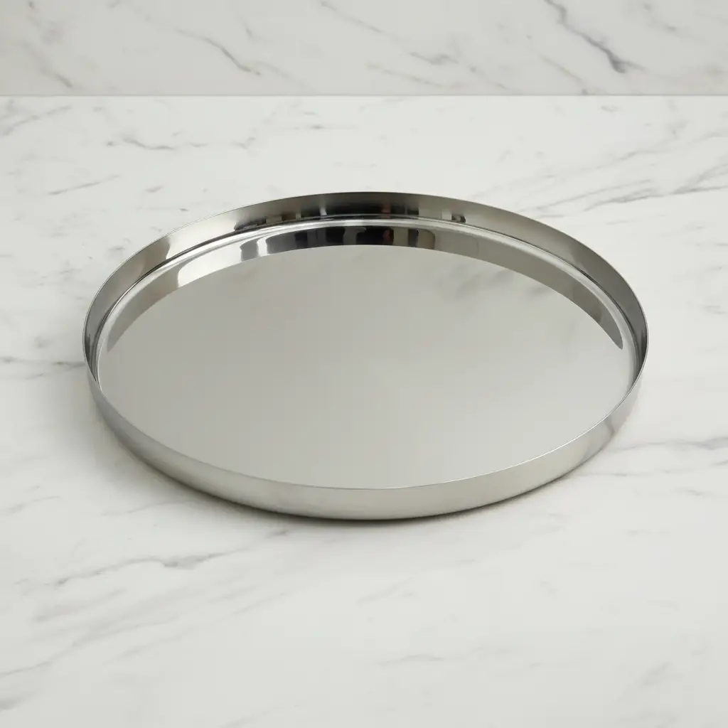 Stainless Steel Curve Thali 12" On Countertop