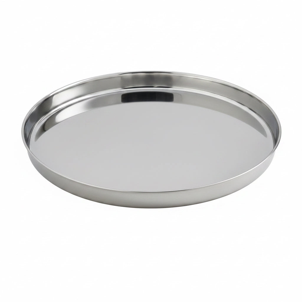 Stainless Steel Curve Thali 12" Product Image