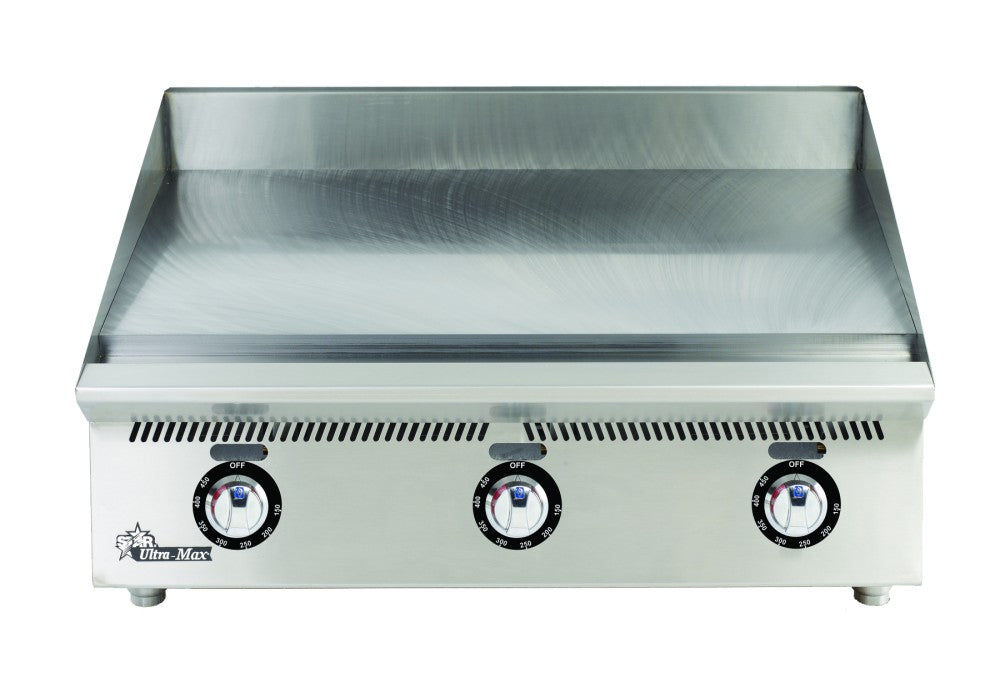 Star Ultra-Max® 836TCHSA 36" Gas Griddle, Snap-Action Thermostats, 1" Chrome Plate, 90,000 BTU