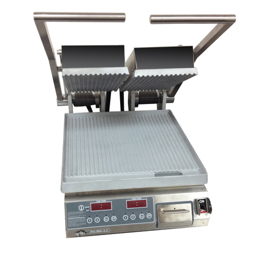 Star Pro-Max® 2.0 PGT14D 14" Split-Top Panini Grill, Grooved Aluminum Plates, Electronic Controls & Timer