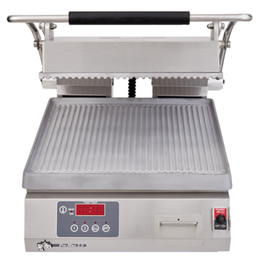 Star Pro-Max® 2.0 PGT14IT 14" Panini Grill, Grooved Cast Iron Plates, Digital Timer