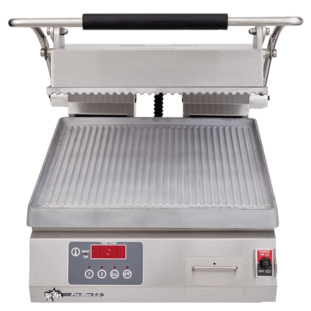 Star Pro-Max® 2.0 PGT14T 14" Panini Grill, Grooved Aluminum Plates, Digital Timer