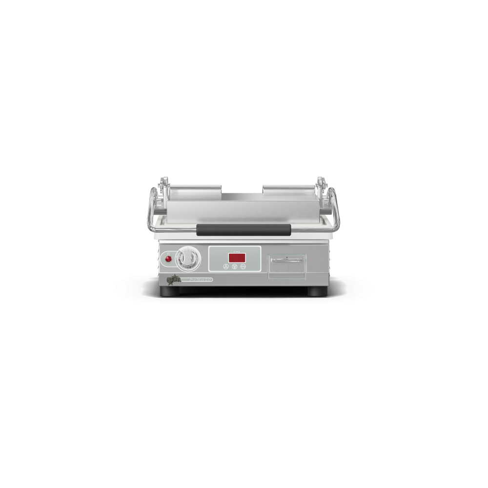 Star Pro-Max® 2.0 PST14IGT 14" Panini Grill, Smooth Bottom / Grooved Top Cast Iron Plates, Analog Controls
