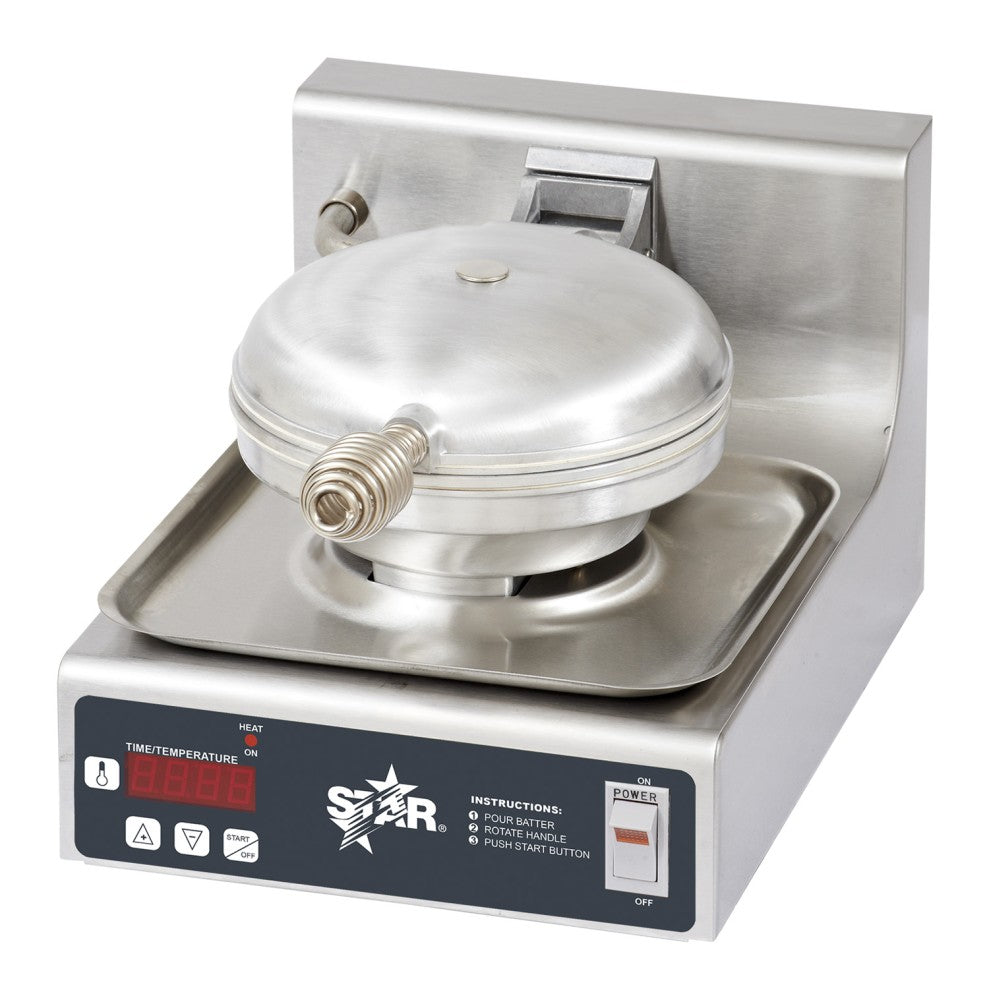 Star SWBS Single Standard Waffle Baker, 7" Round Grid, Electronic Controls
