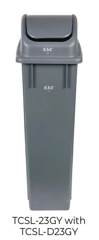 CAC China TCSL-23GY Trash Can Slim Rect Gray 23Gal Case Pack of 1 by CAC China (cac-china-tcsl-23gy-trash-can-slim-rect-gray-23gal-case-pack-of-1)