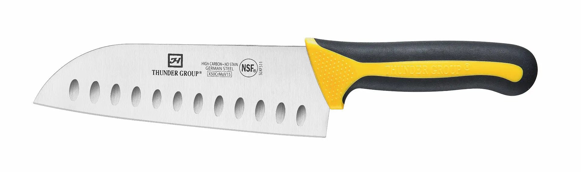 Thunder Group SLKF511 7" Hollow Ground Santoku Knife with Soft-Grip Handle Product Image 