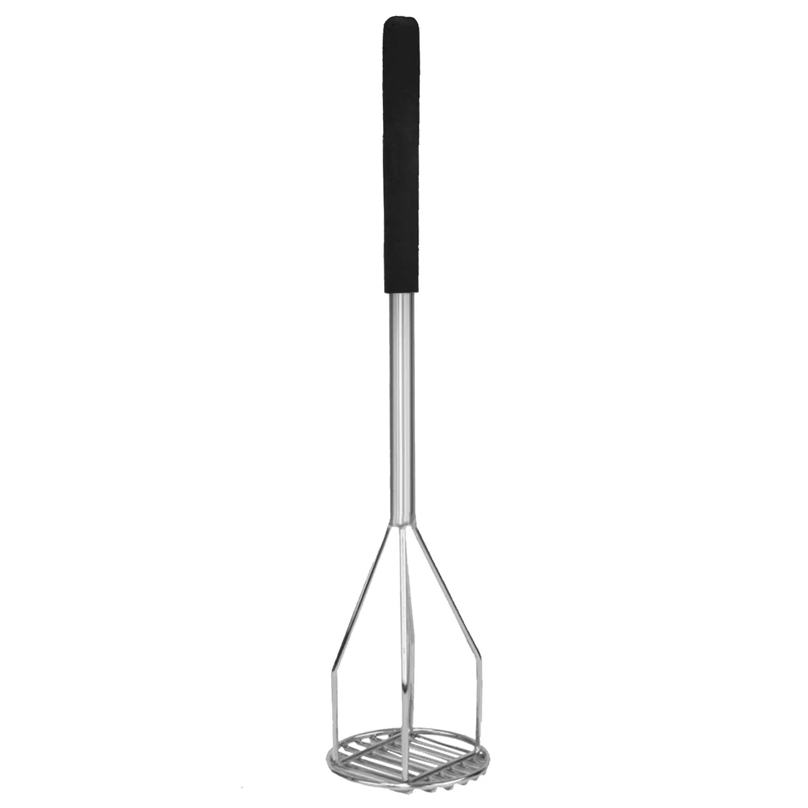 Thunder Group SLPMR024C 24" Round Potato Masher | Chrome, Black Handle Product Image