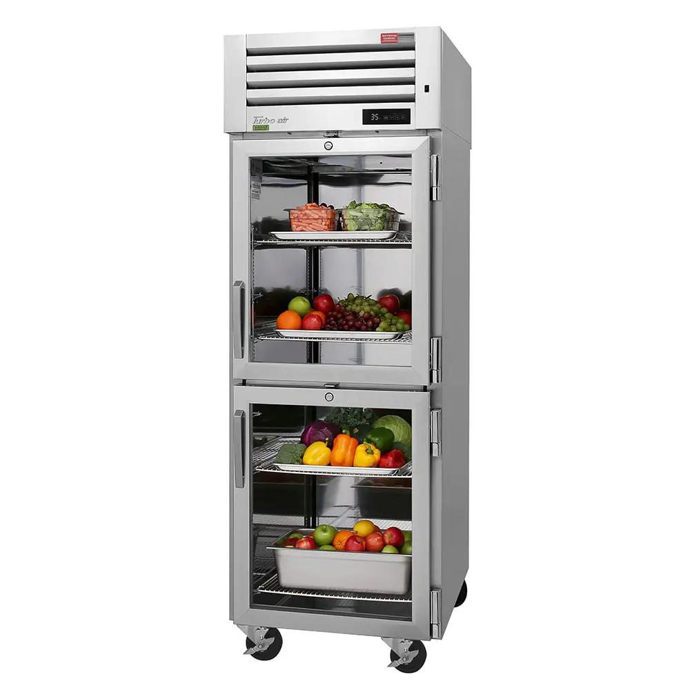 Turbo Air PRO-26-2R-G-PT-N: 28.75" Pass-Thru Refrigerator with Glass Doors (115V)