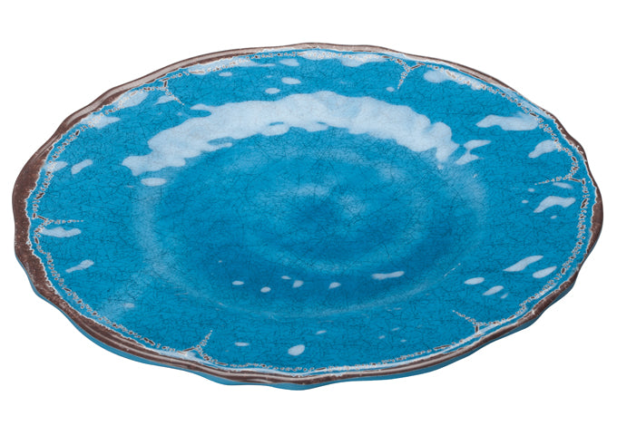 Winco WDM001-402, 11" Dia Luzia Melamine Hammered Plate, Blue, 24pcs/case