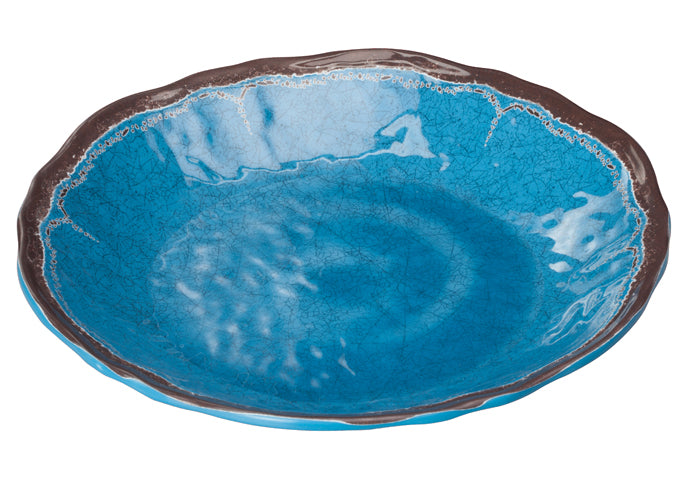 Winco WDM001-405, 9-5/8"Dia Luzia Melamine Hammered Deep Plate, Blue, 24pcs/case