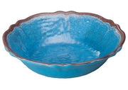 Winco WDM001 - 407, 13 - 3/4" Dia Luzia Melamine Hammered Bowl, Blue, 12pcs/case