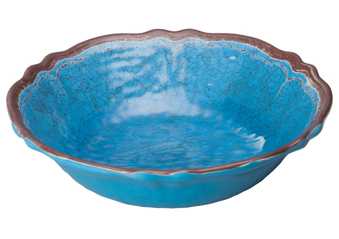 Winco WDM001-407, 13-3/4" Dia Luzia Melamine Hammered Bowl, Blue, 12pcs/case