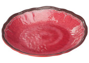 Winco WDM001 - 505, 9 - 5/8" Dia Luzia Melamine Hammered Deep Plate, Red, 24pcs/case