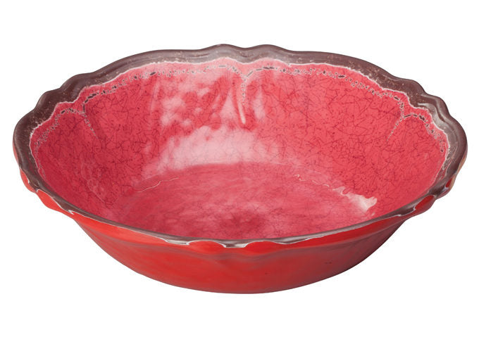Winco WDM001-507, 13-3/4"Dia Luzia Melamine Hammered Bowl, Red, 12pcs/case