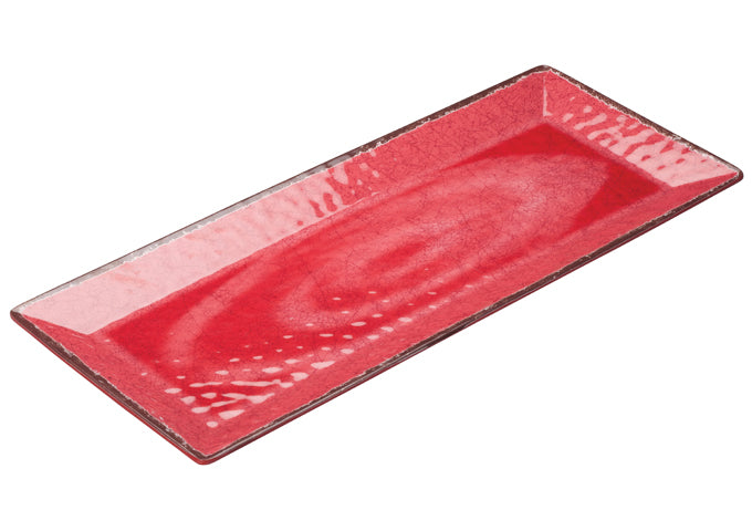Winco WDM001-508, 19" x 8" Luzia Melamine Rectangular Plate, Red, 24pcs/case