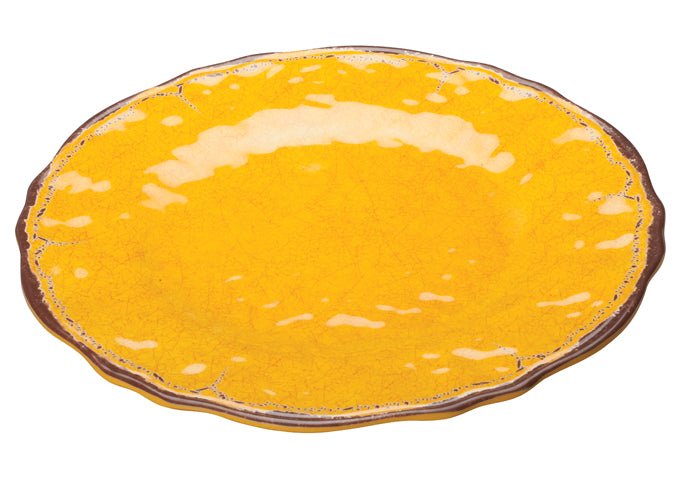 Winco WDM001 - 602, 11"Dia Luzia Melamine Hammered Plate, Yellow, 24pcs/case