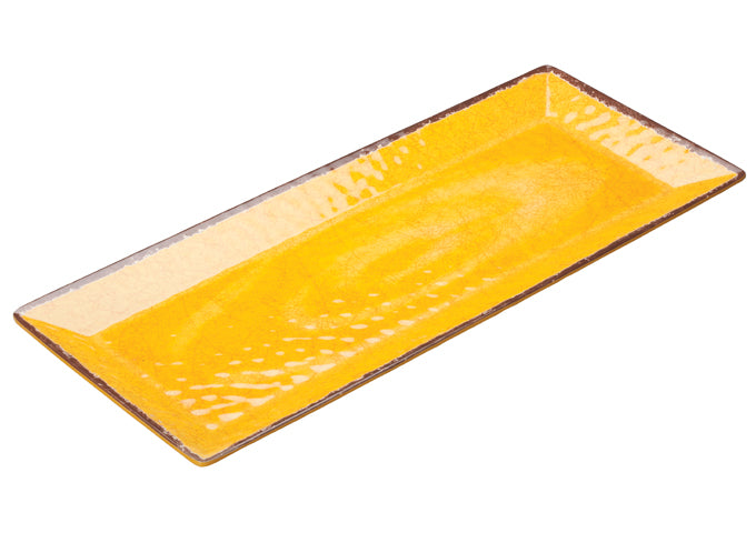 Winco WDM001-608, 19"x8" Luzia Melamine Rectangular Plate, Yellow, 24pcs/case
