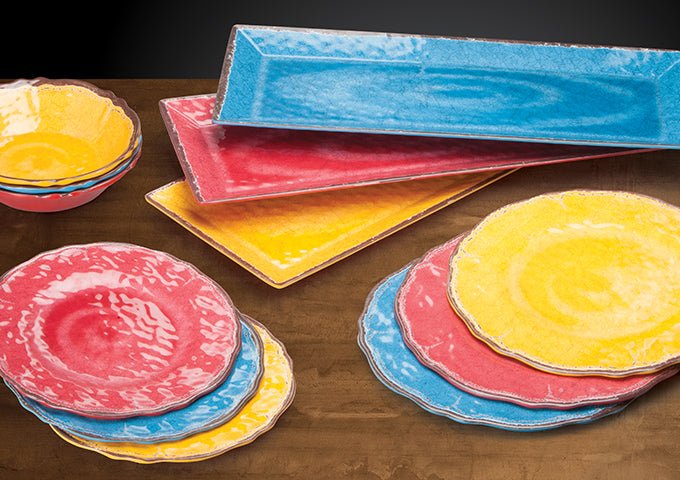 Winco WDM001 - 601, 9"Dia Luzia Melamine Hammered Plate, Yellow, 24pcs/case