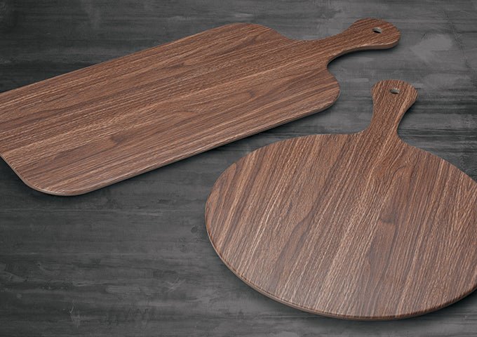 Winco WDM002 - 401, Semone 20 - 7/8" x 8" Melamine Rectangular Platter, Wood, 12pcs/case