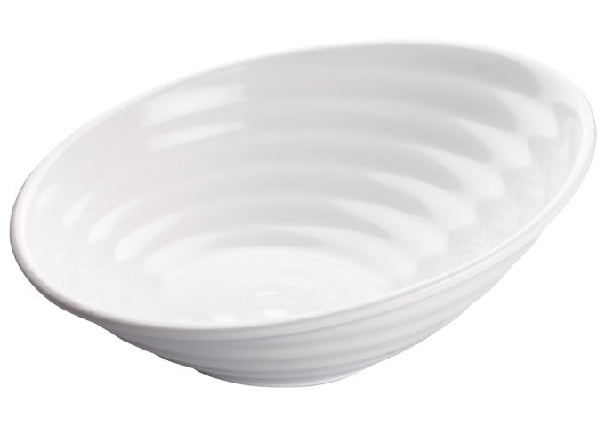 Winco WDM003 - 201, 12" Hailey Melamine Angle Bowl, White, 12pcs/case